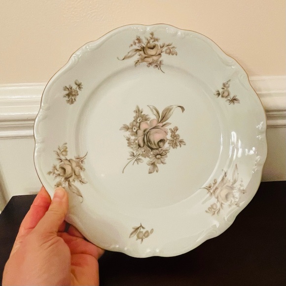 Johann Haviland Other - Vintage Johann Haviland Sepia Rose Bavaria Germany 10” Dinner Plates Set of 3